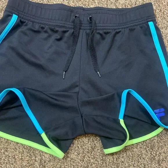 Fila Sport Black Athletic Shorts with Multicolor Trim Size L (14) - Picture 3 of 16